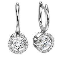 Hot Sales Dancing Diamond Jewelry 925 Silver Stud Earring